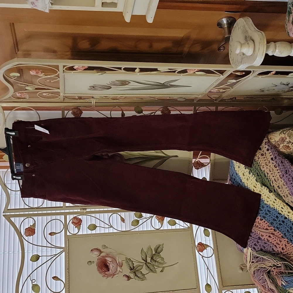 GAP Vintage Flare High Rise Corduroy Size 8R Burgundy/wine